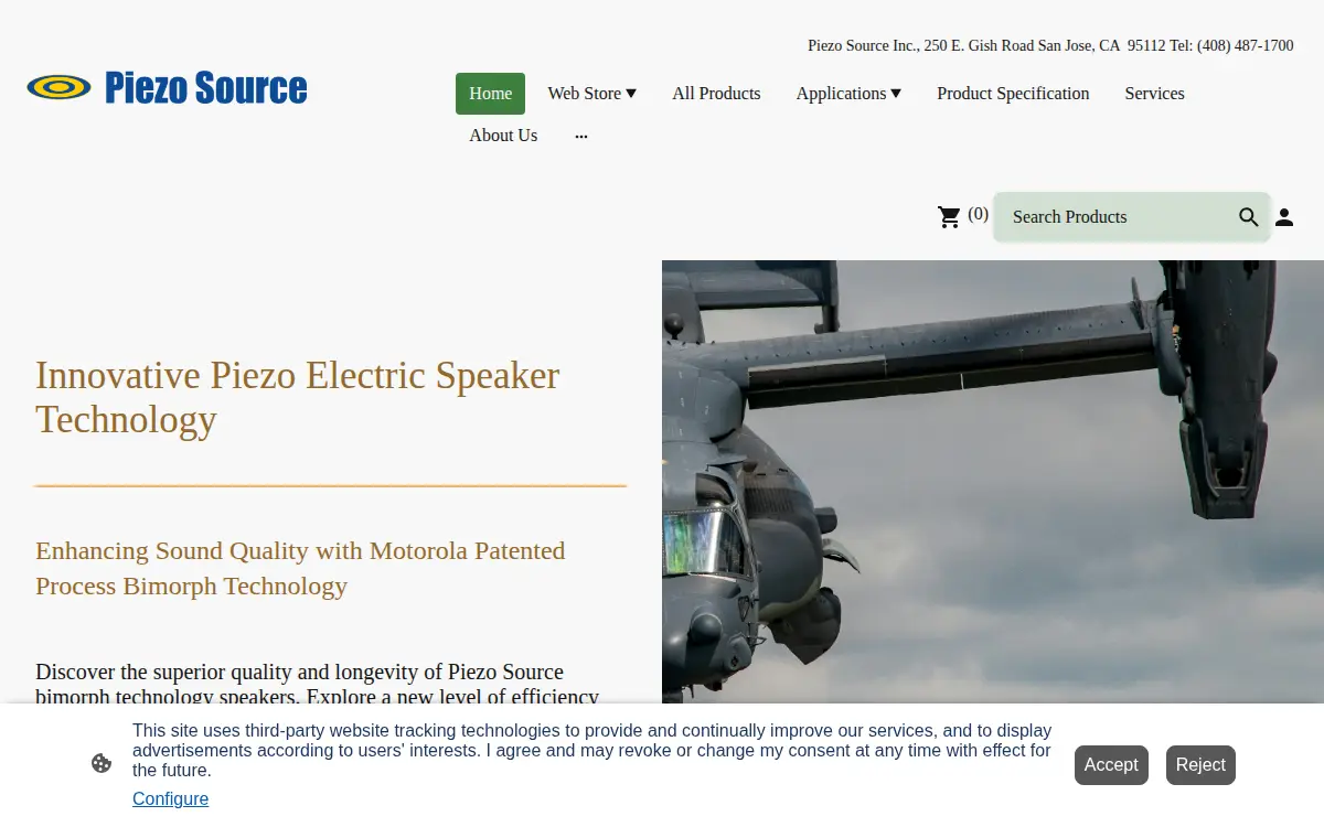 Homepage of Piezo Source, INC.