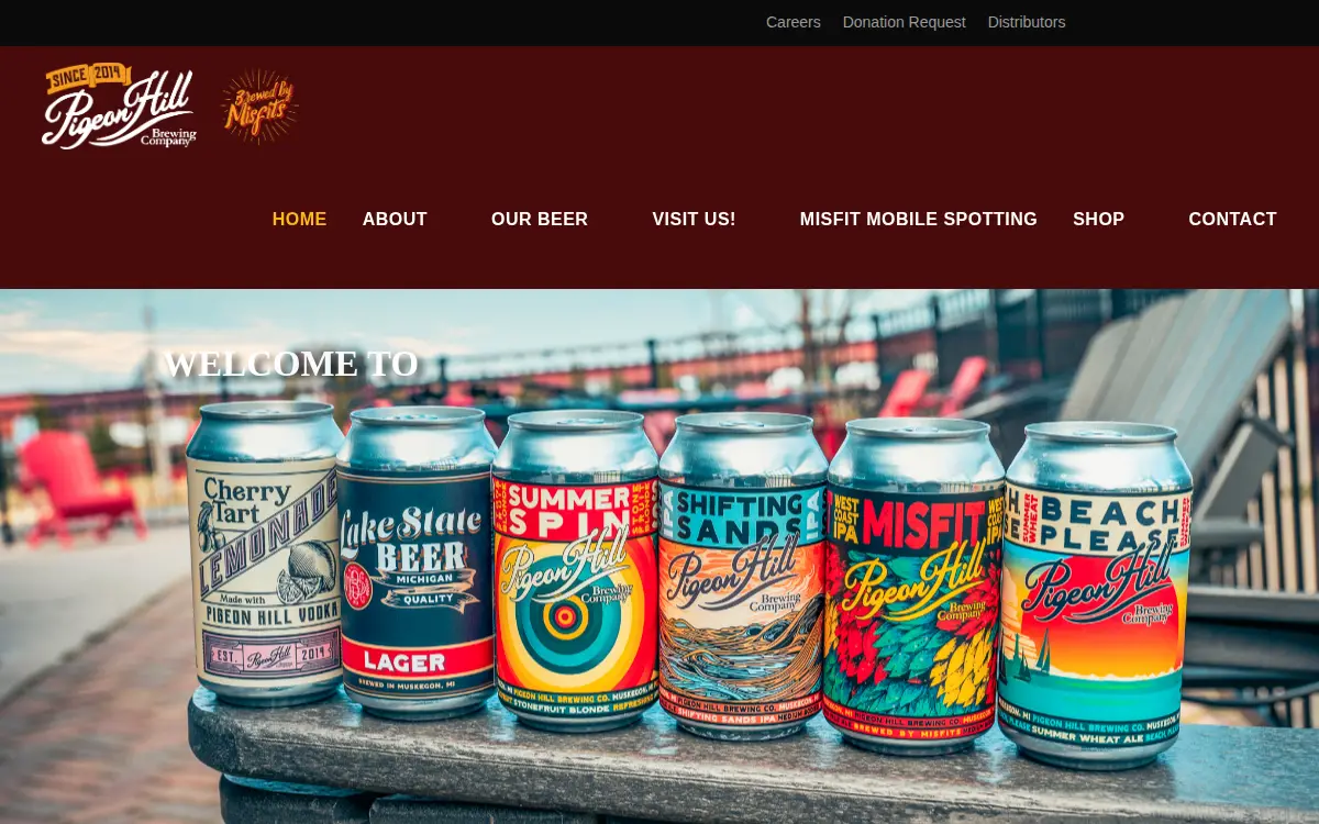 Homepage of Pigeon Hill Brewing Company, LLC