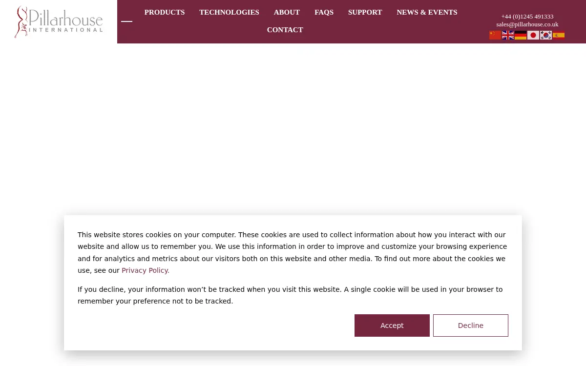 Homepage of Pillarhouse USA INC