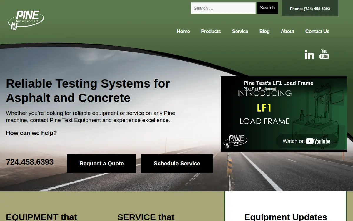 Homepage of Pine Test Equipment INC