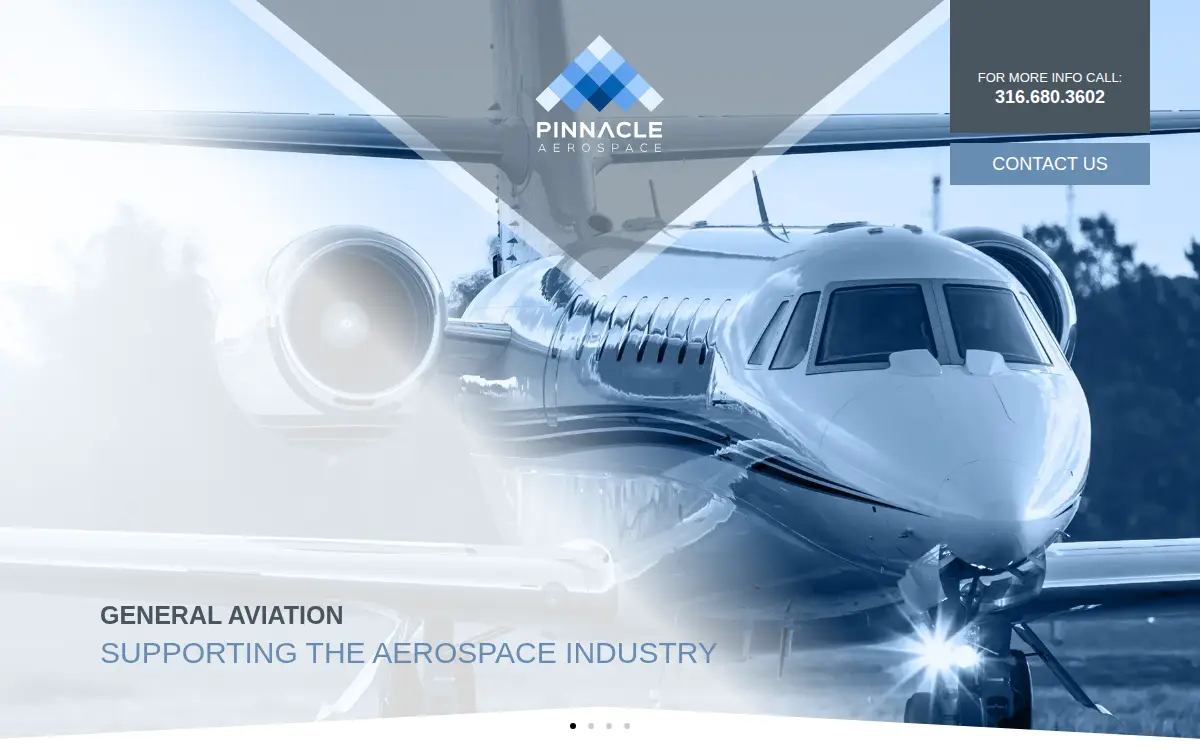 Homepage of Pinnacle Aerospace, LLC