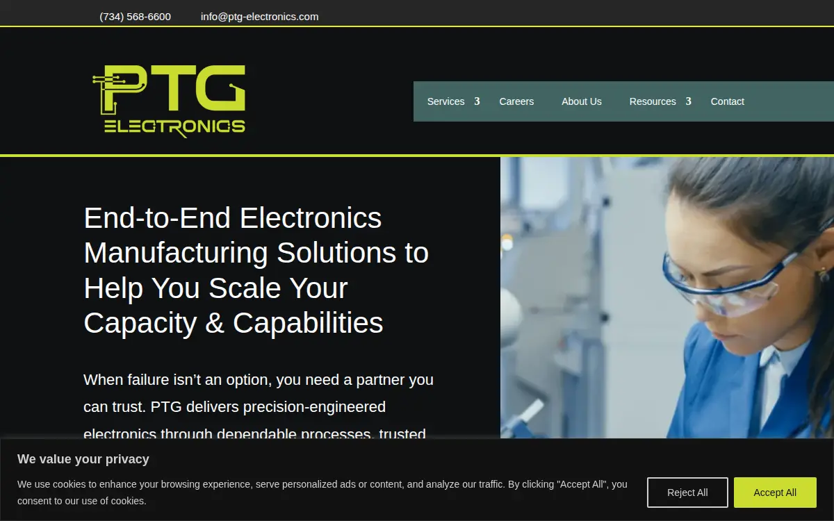 Homepage of Pinnacle Technology Group, INC