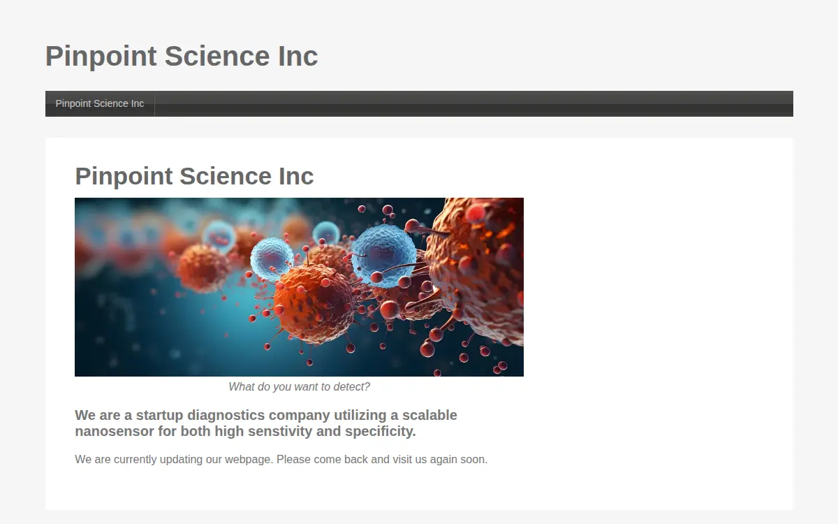 Homepage of Pinpoint Science INC