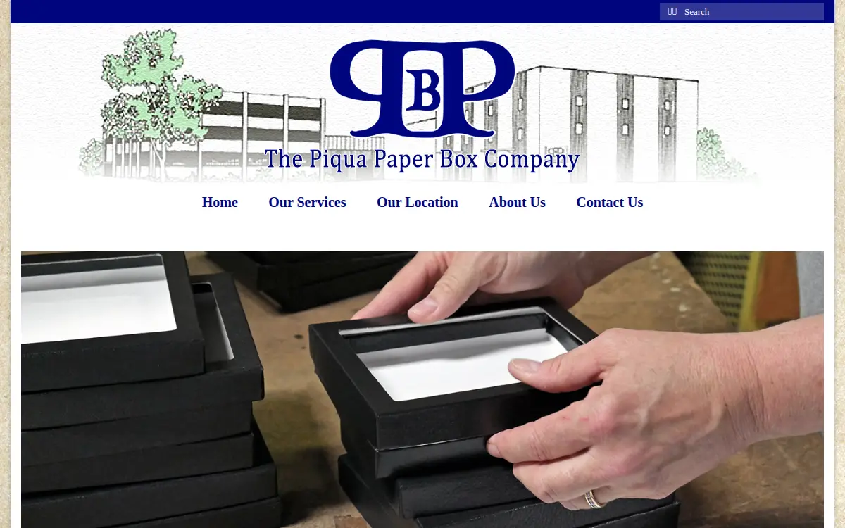 Homepage of The Piqua Paper Box Company