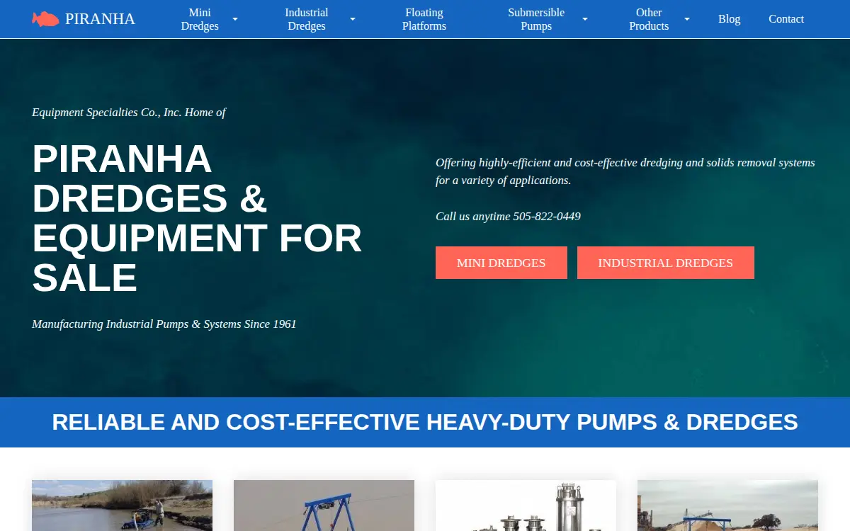 Homepage of Equipment Specialties Co., INC.
