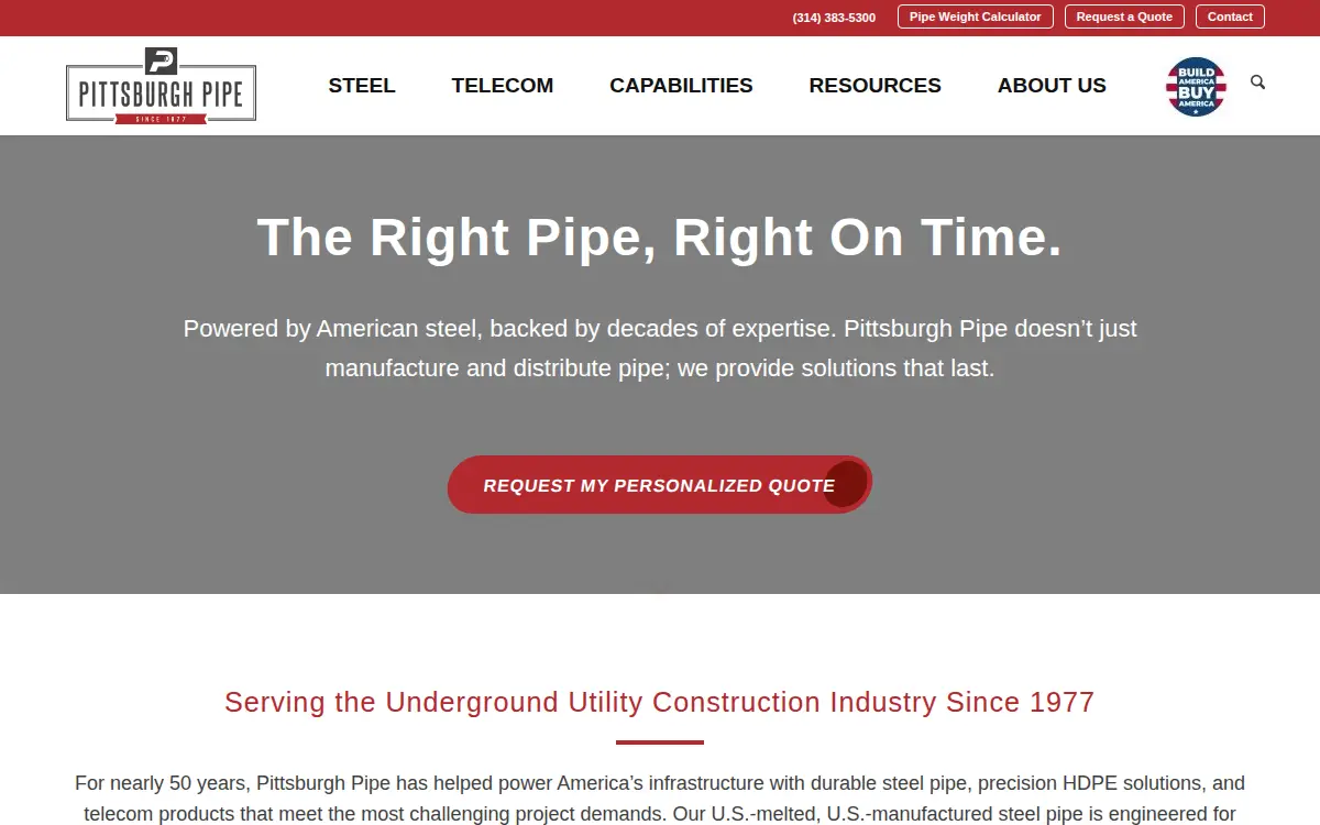 Homepage of Pittsburgh Pipe & Supply CORP.