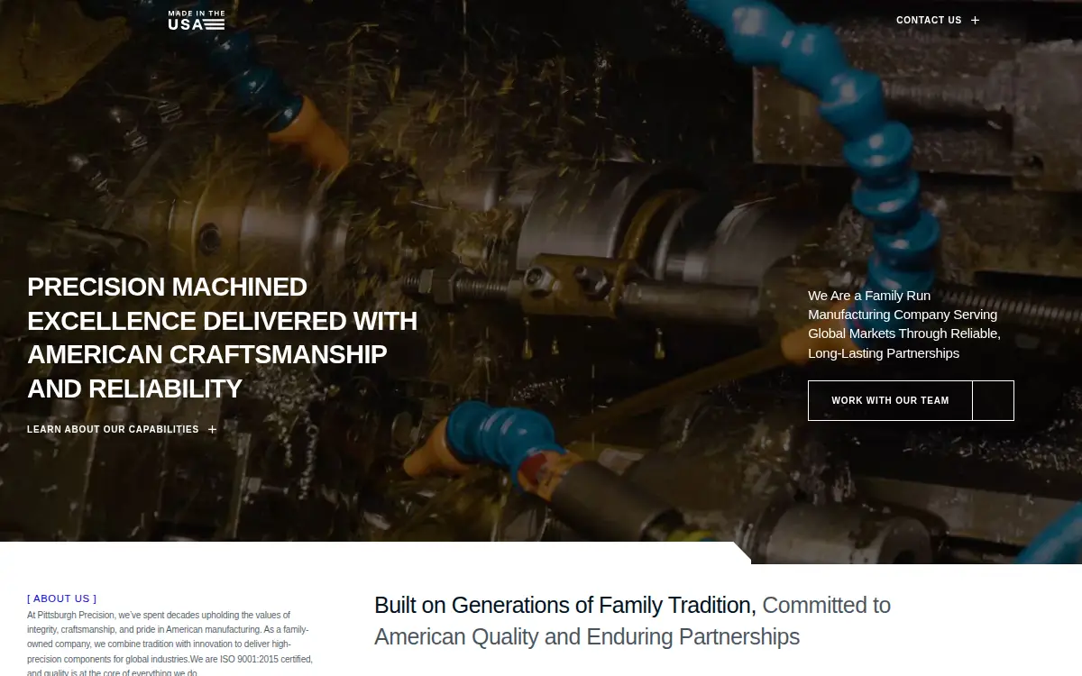 Homepage of Pittsburgh Precision Turned Products, LLC