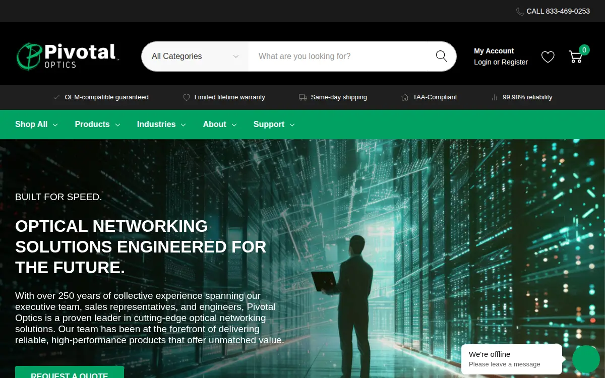 Homepage of Pivotal Optics INC
