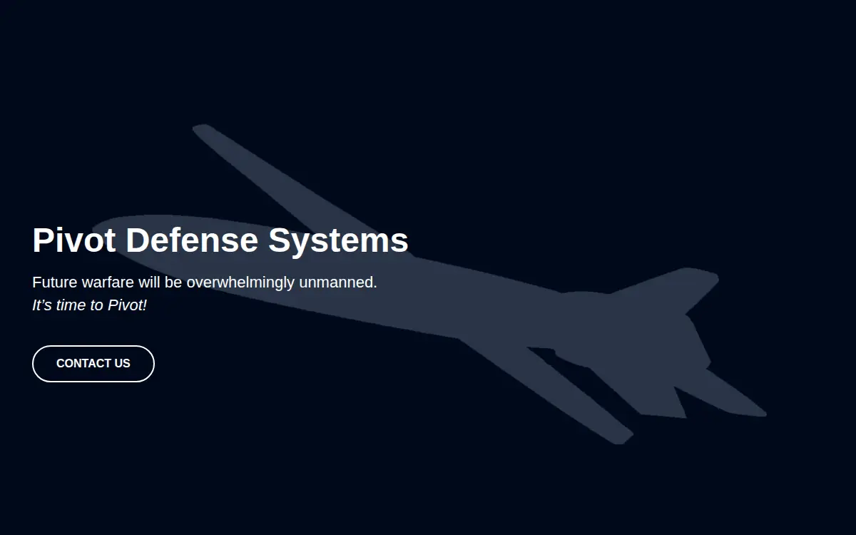 Homepage of Pivot Defense Systems, LLC
