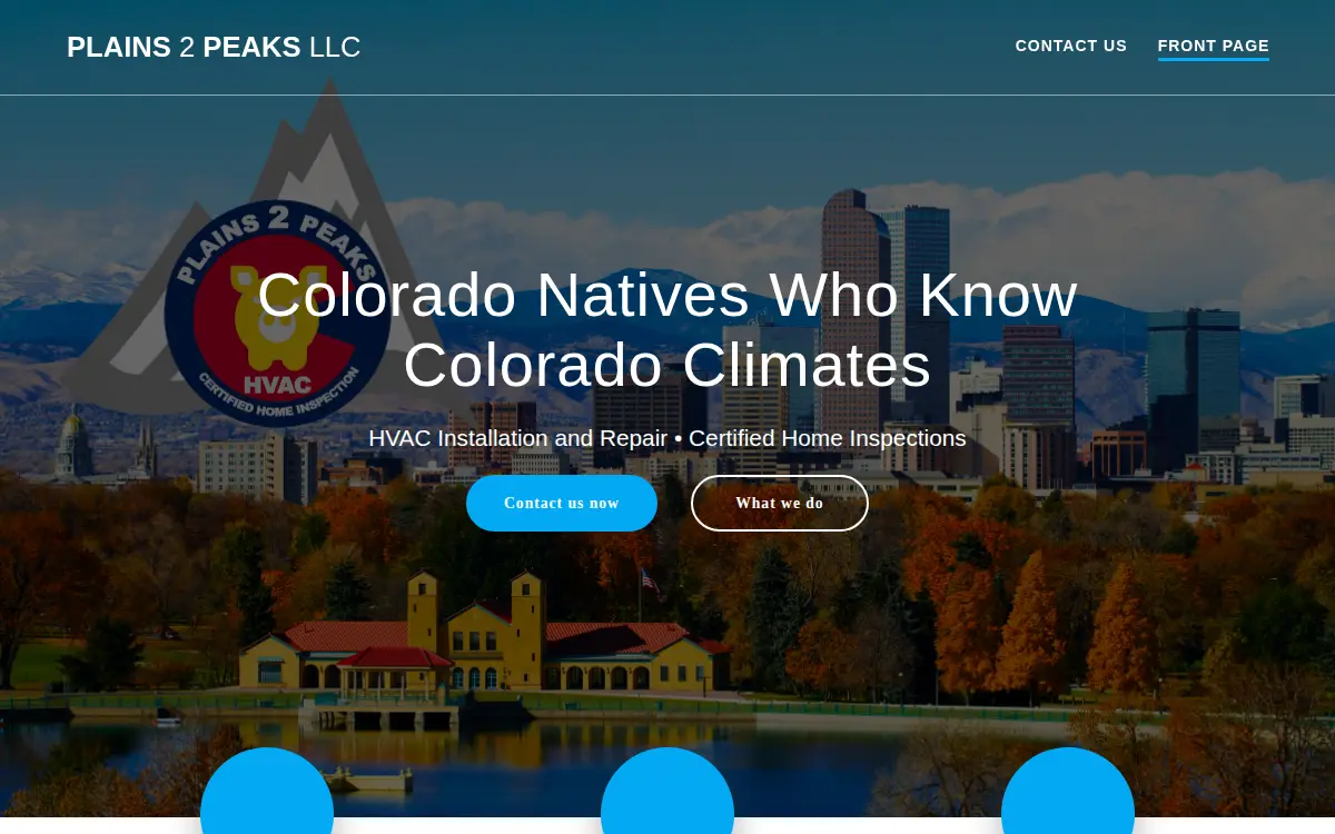 Homepage of Plains 2 Peaks LLC