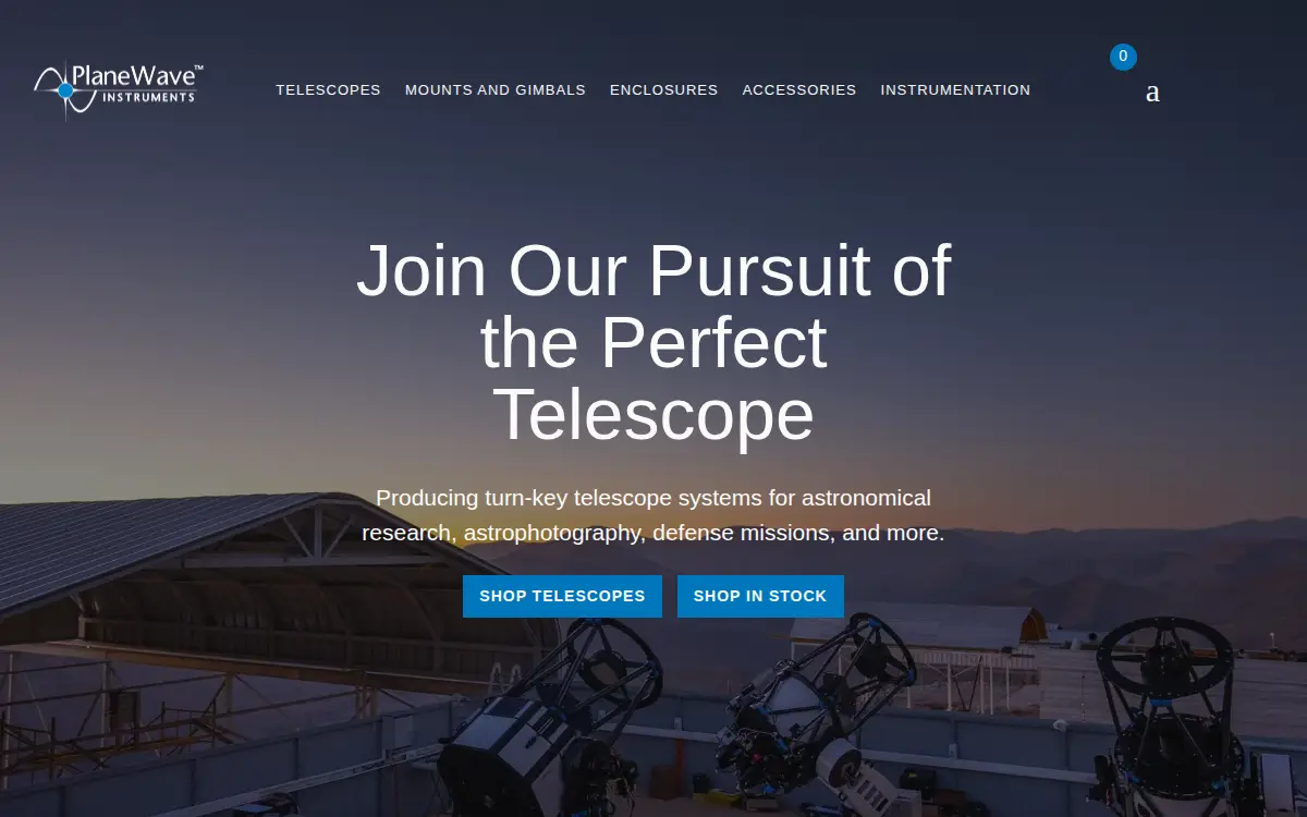 Homepage of Planewave Instruments INC