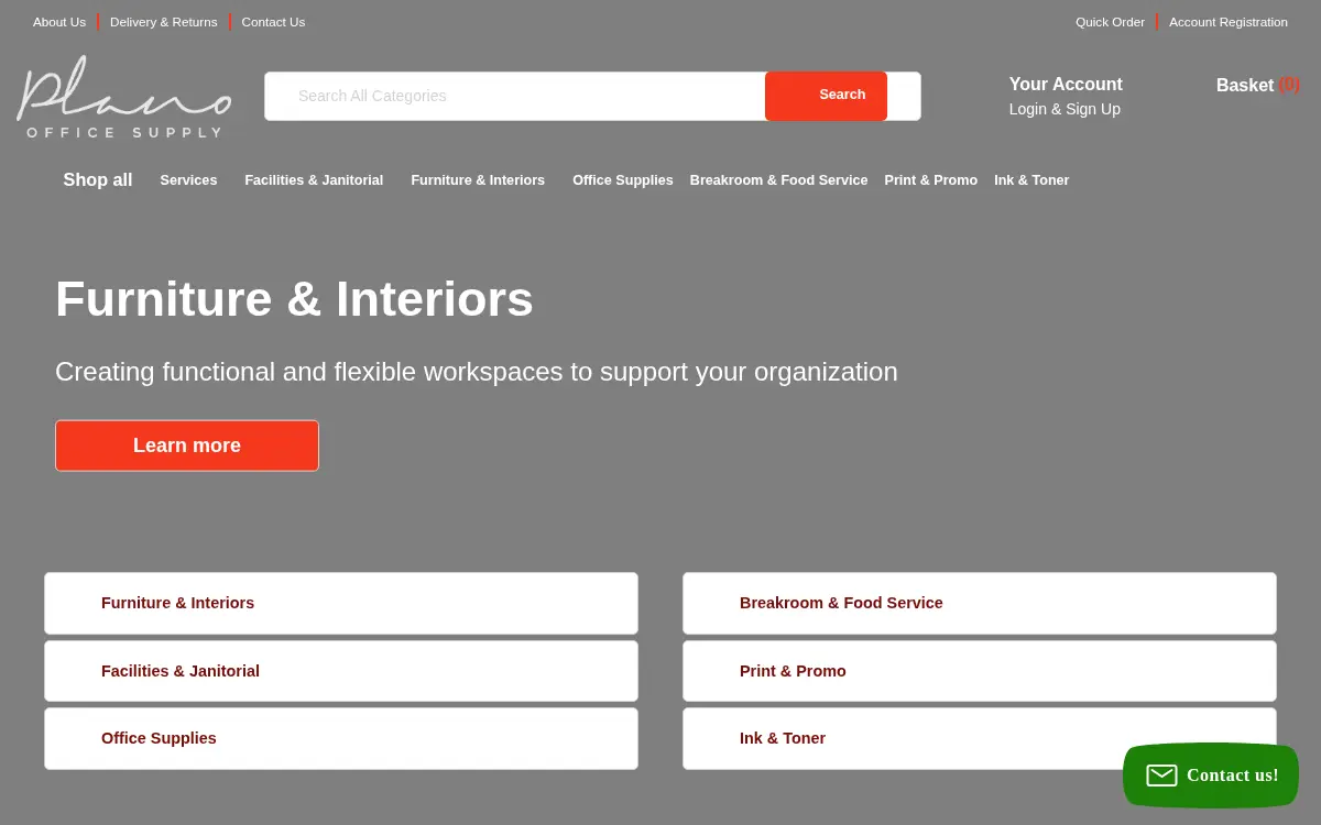 Homepage of Plano Office Supply CO