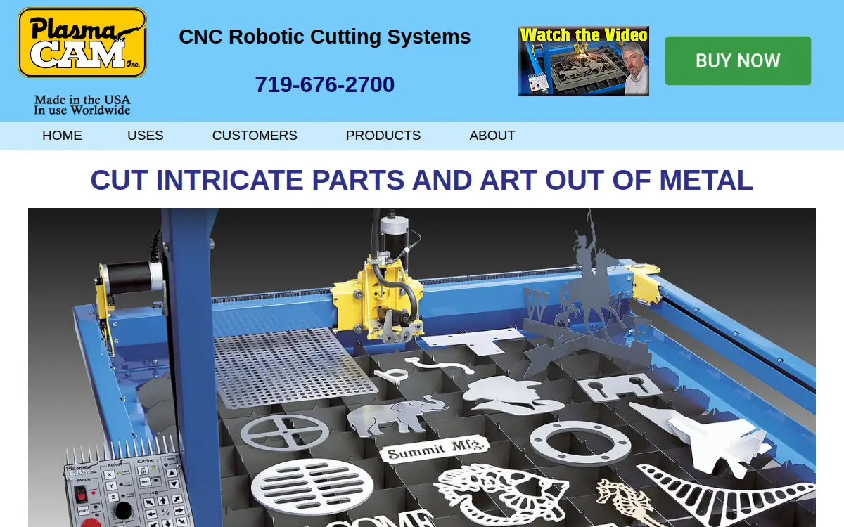 Homepage of Plasmacam INC