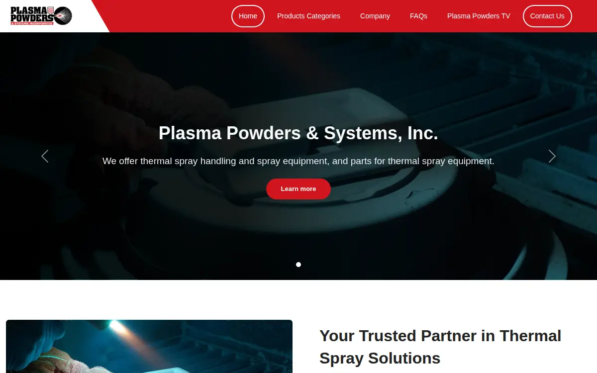 Homepage of Plasma Powders & Systems, INC.