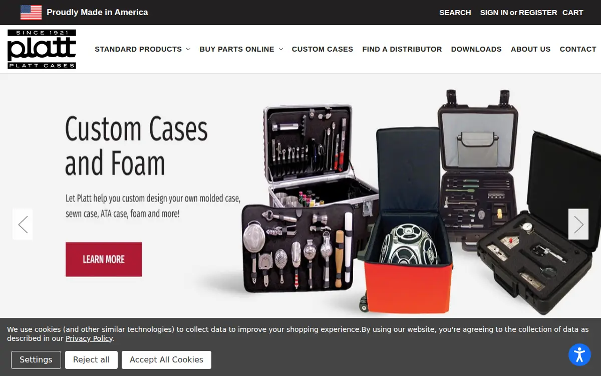 Homepage of Platt Luggage, INC.
