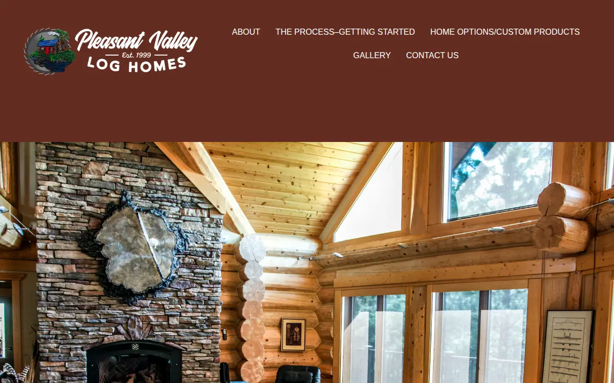 Homepage of Pleasant Valley Log Homes LLC
