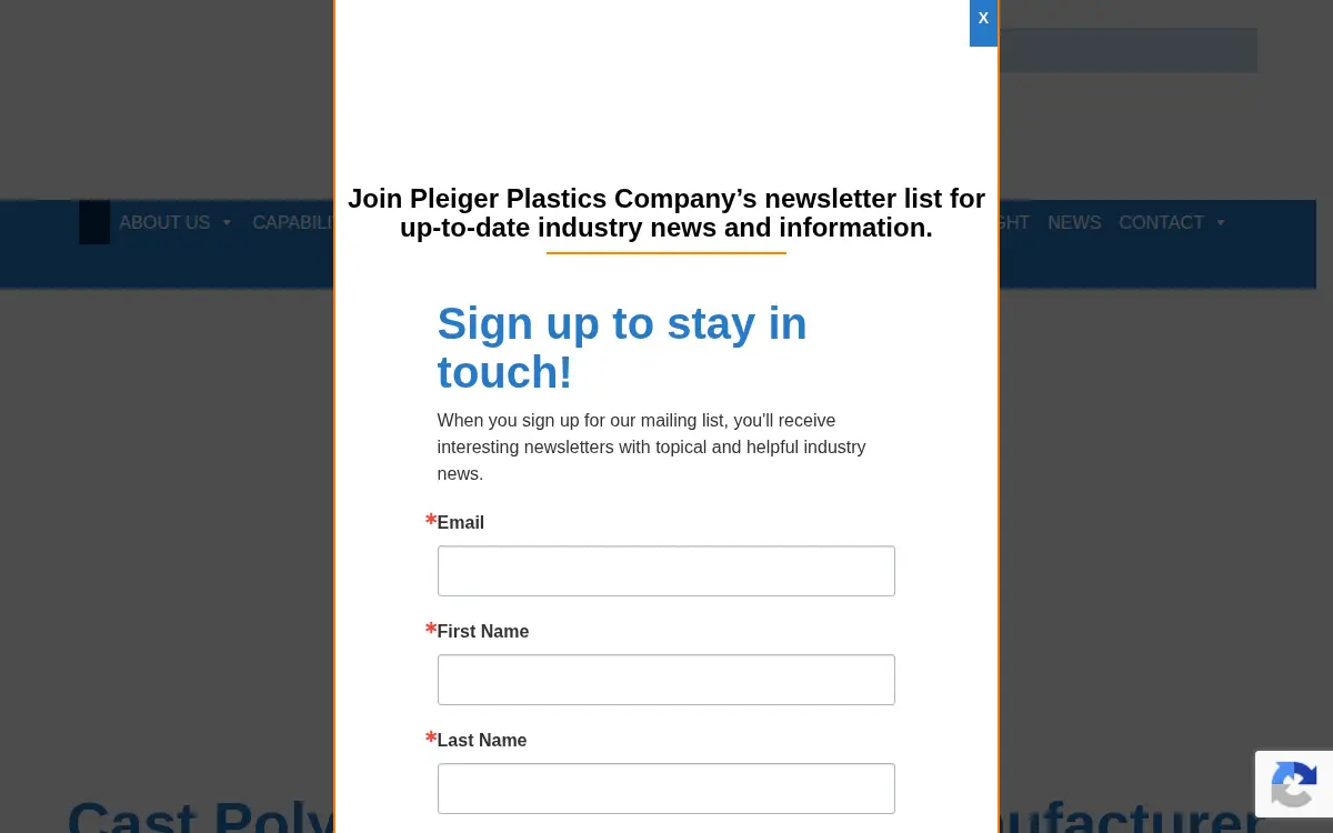 Homepage of Pleiger Plastic Company, Lllp