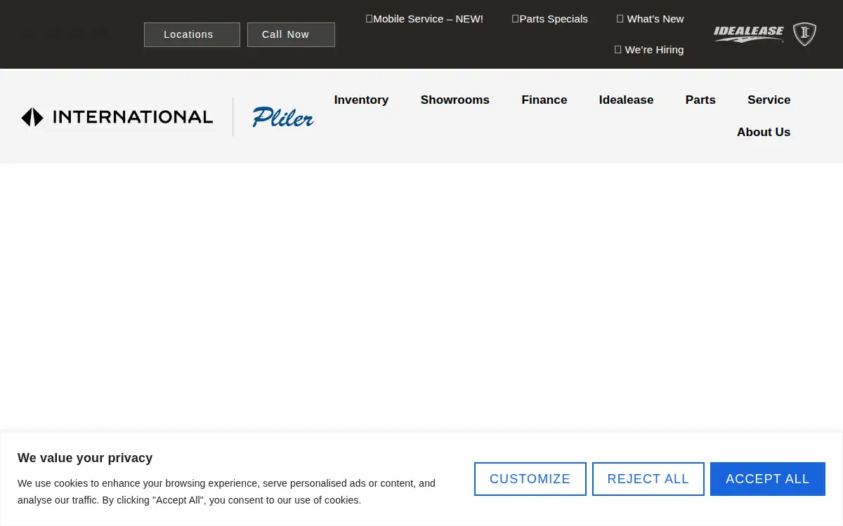 Homepage of Twin State Trucks, INC