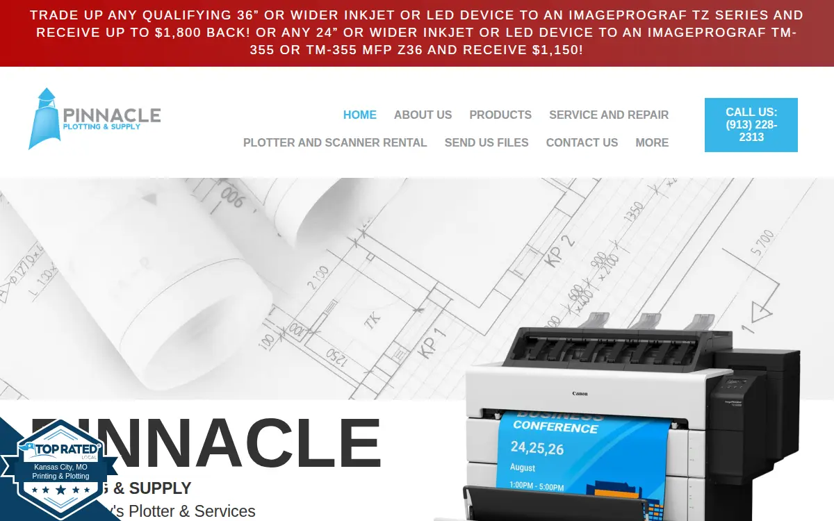 Homepage of Pinnacle Plotting and Supply Lc