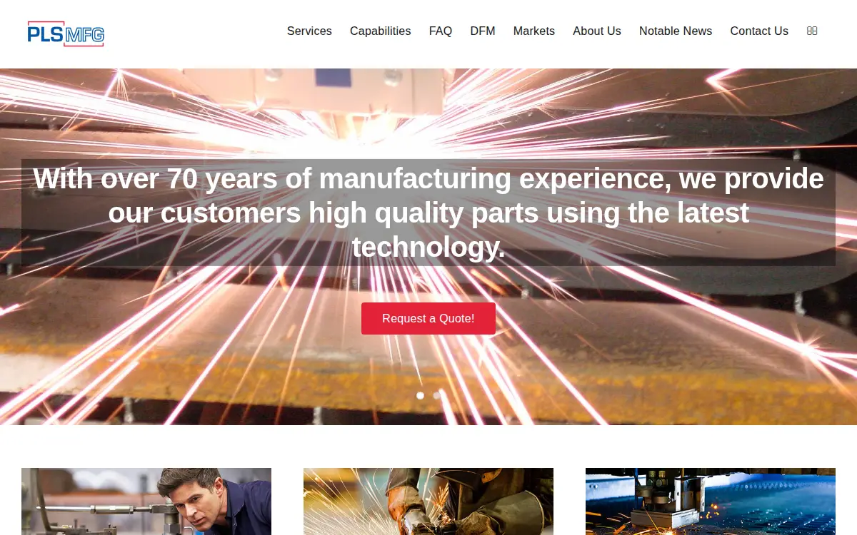 Homepage of Precision Laser Services INC