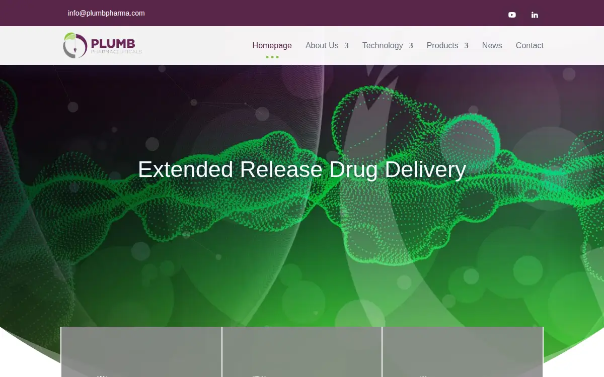Homepage of Plumb Pharmaceuticals, INC