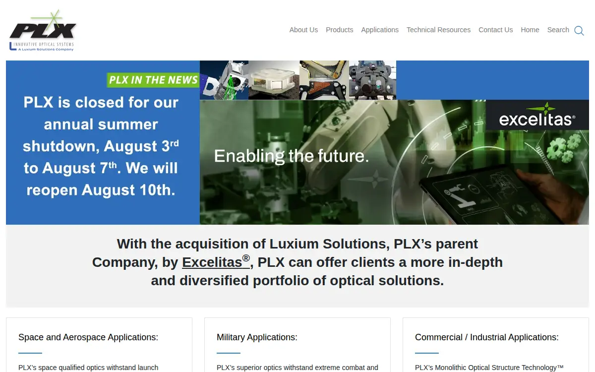 Homepage of Plx INC.