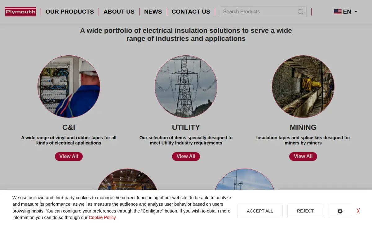 Homepage of Plymouth Rubber Europa, S.a.u.