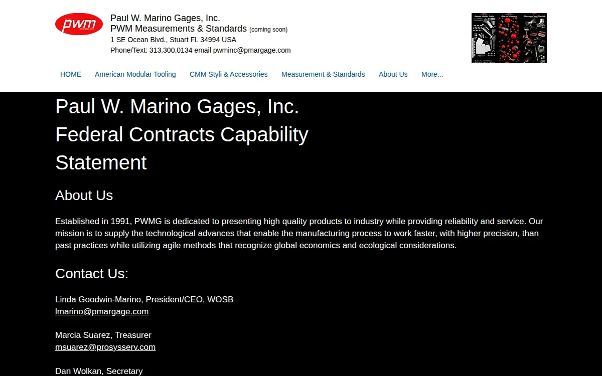 Homepage of Paul W Marino Gages, INC.