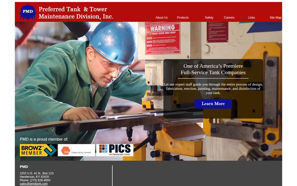 Homepage of Preferred Tank & Tower Maintenance Division, INC.