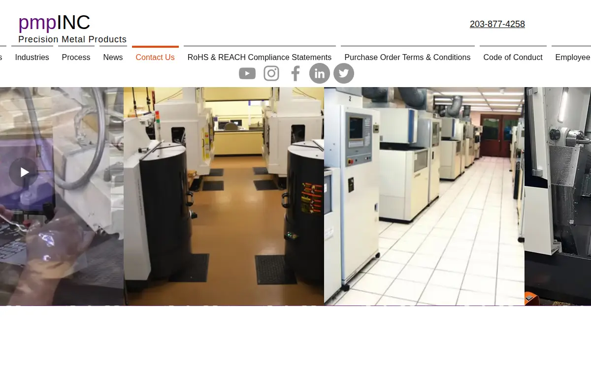 Homepage of Precision Metal Products, INC.