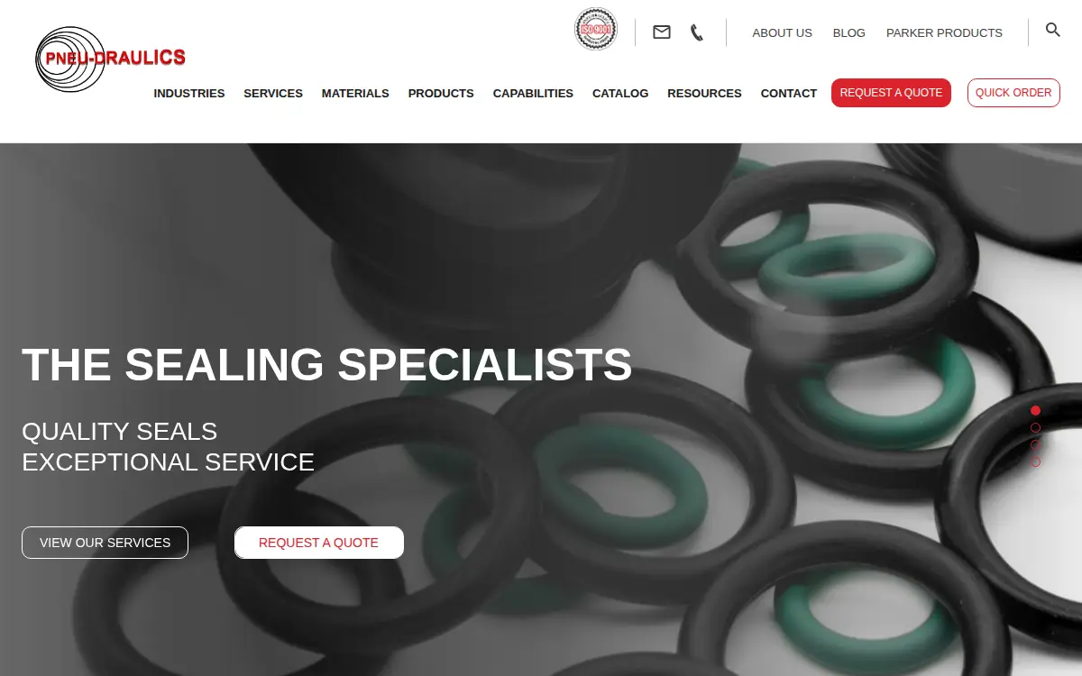 Homepage of Pneu-draulics, Incorporated