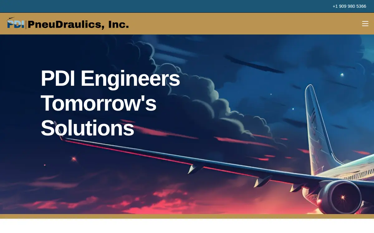 Homepage of Pneudraulics, INC.