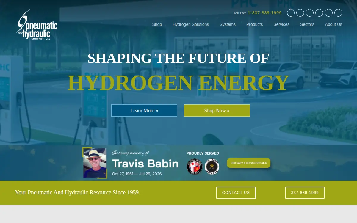 Homepage of Phc Fluid Power, L.l.c