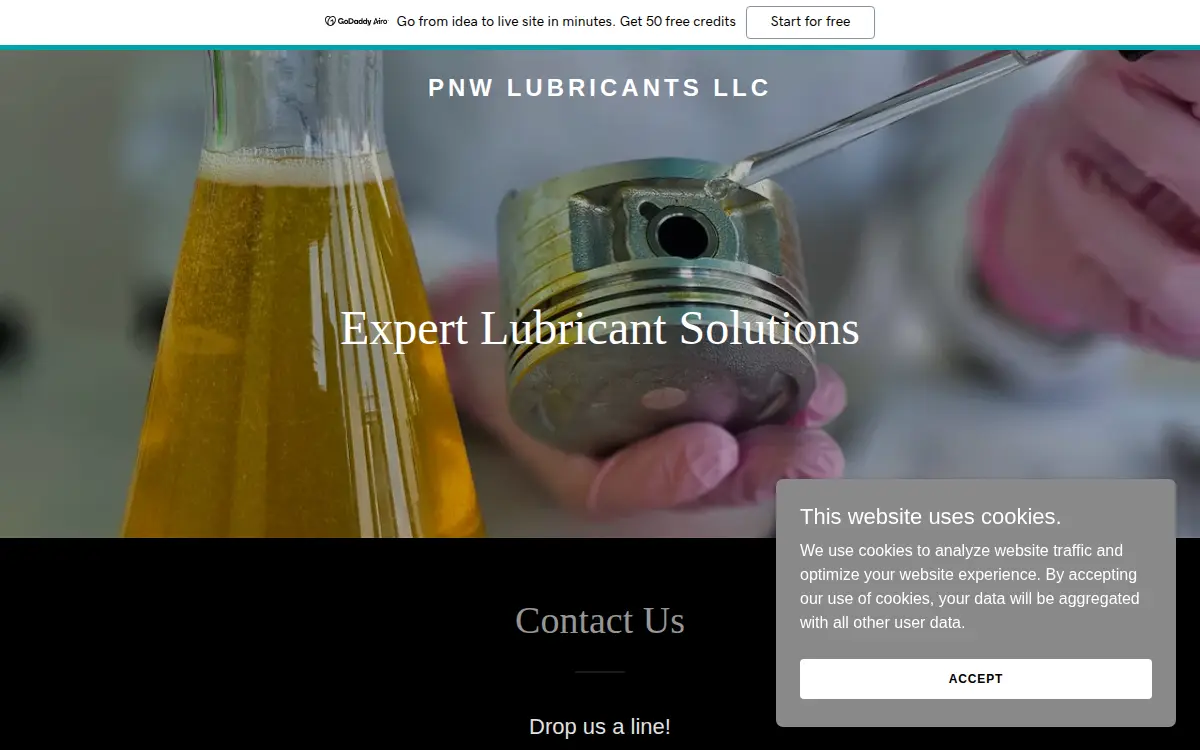 Homepage of Pnw Lubricants LLC