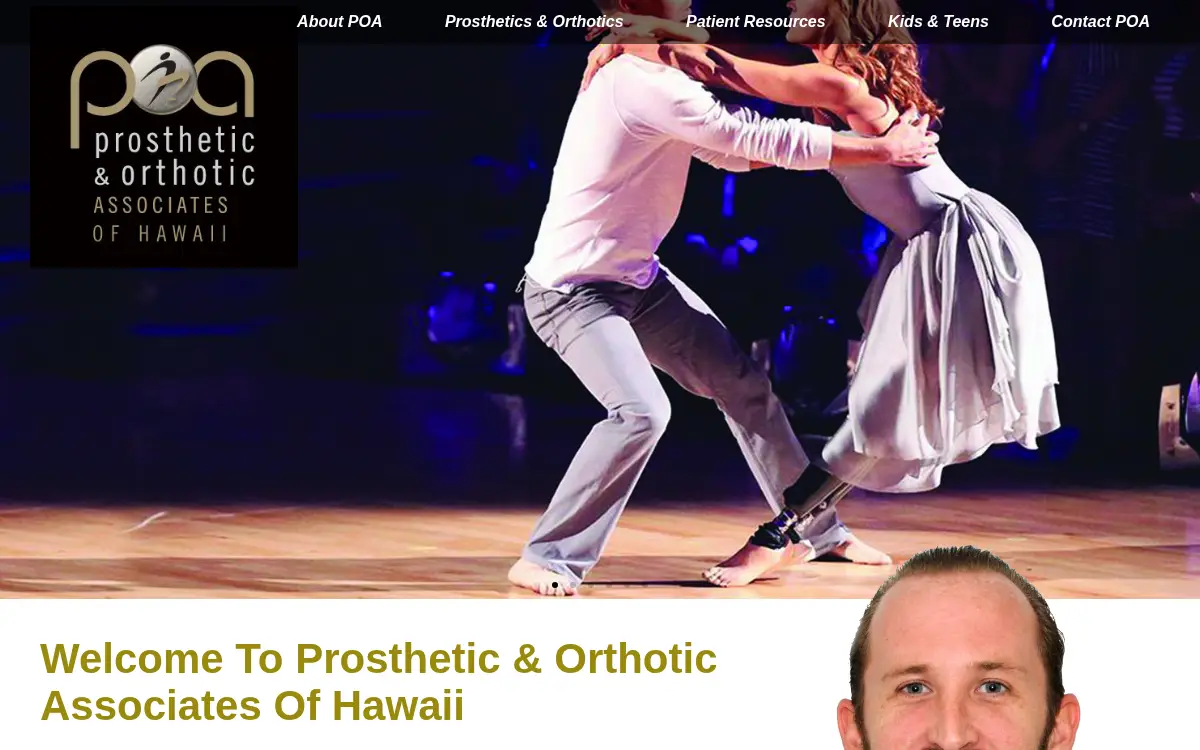 Homepage of Prosthetic & Orthotic Associates of Hawaii, INC.