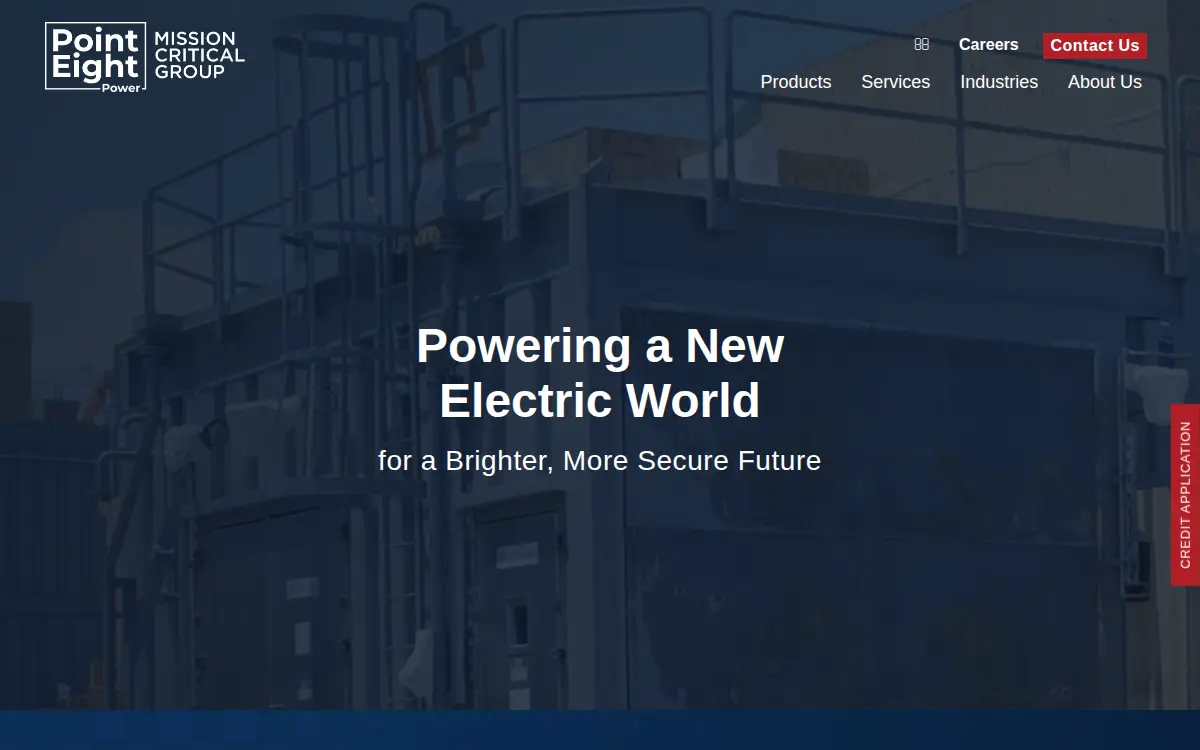 Homepage of Point Eight Power, LLC