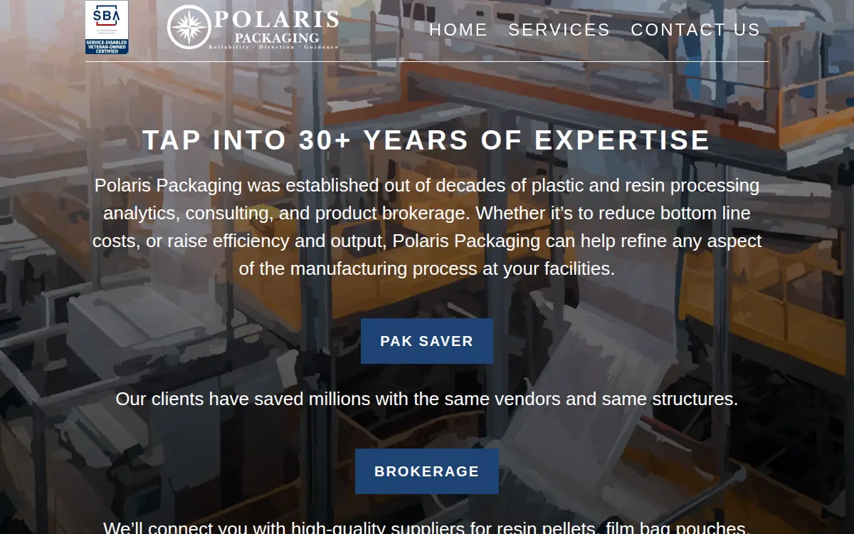 Homepage of Polaris Packaging, INC.