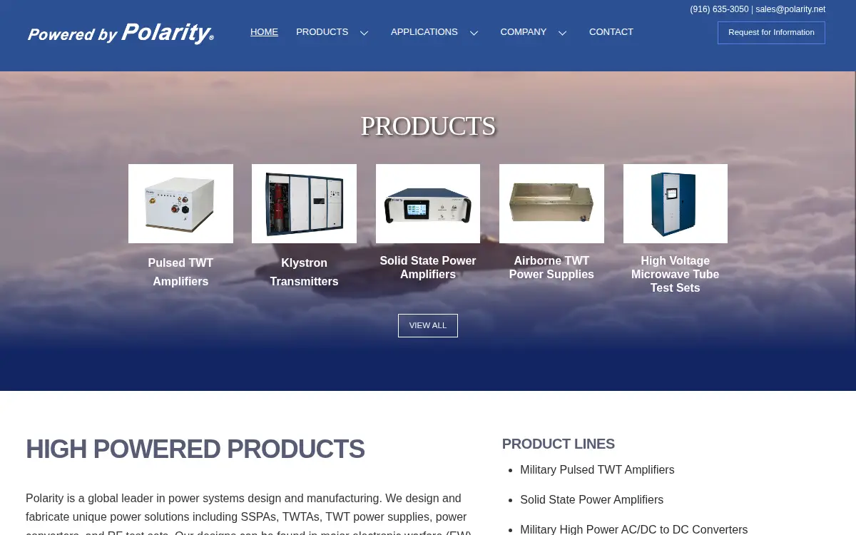 Homepage of Polarity INC.