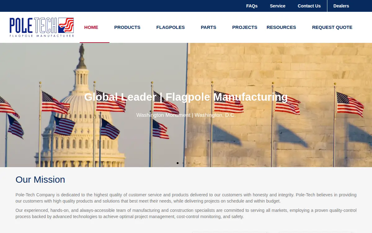 Homepage of Pole-tech Co., INC.
