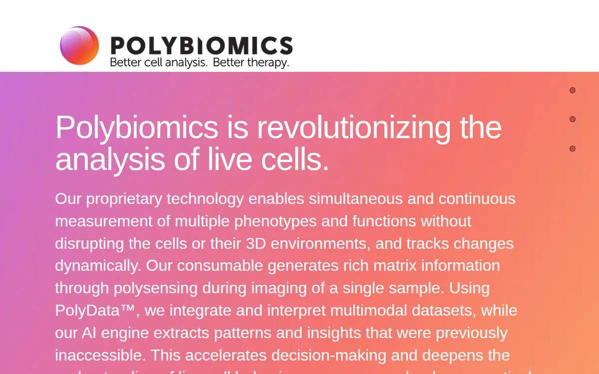 Homepage of Polybiomics INC.