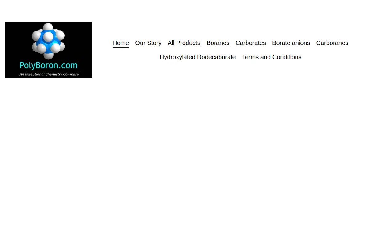 Homepage of Polyboron LLC