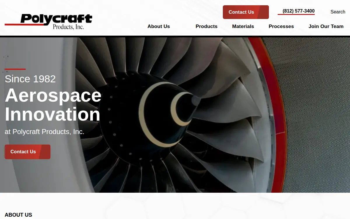 Homepage of Polycraft Products, INC.