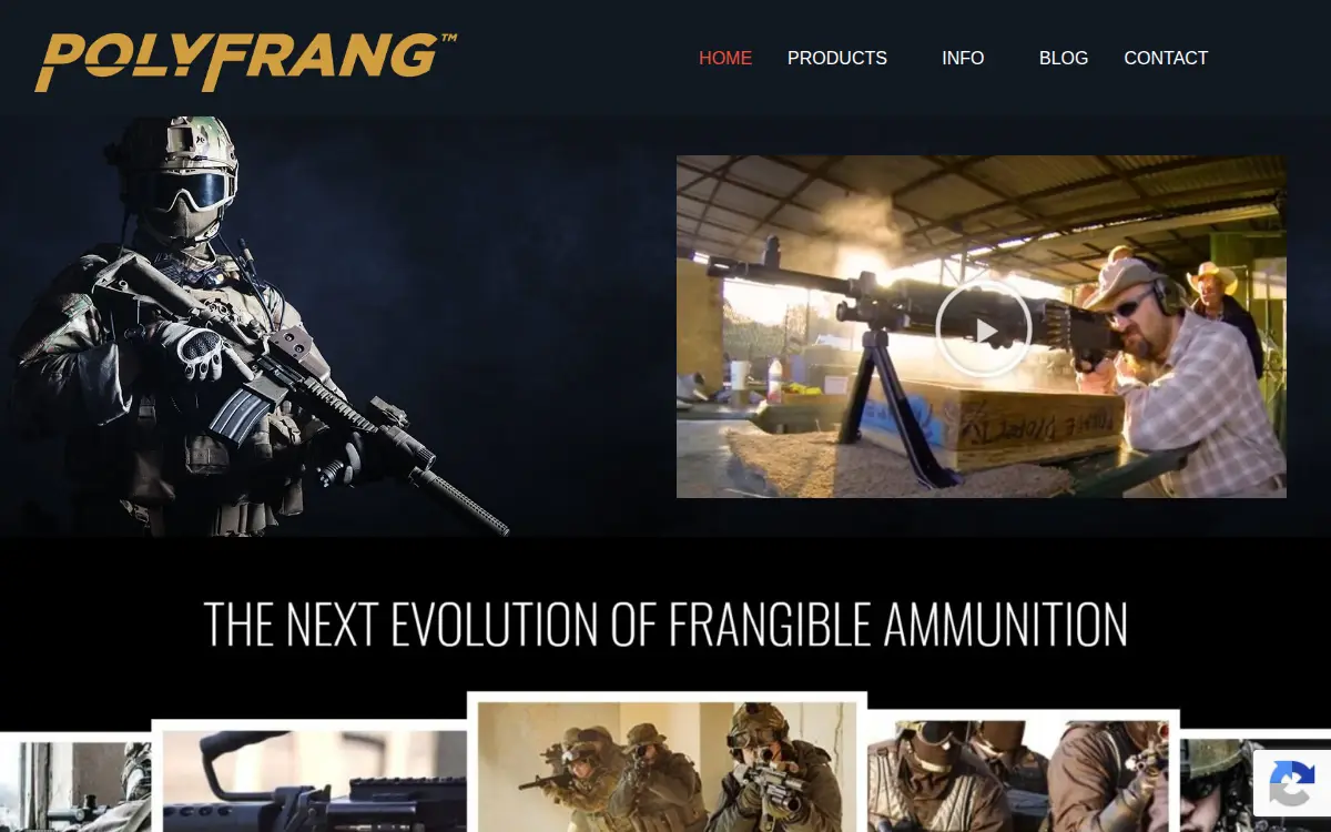 Homepage of Polyfrang LLC