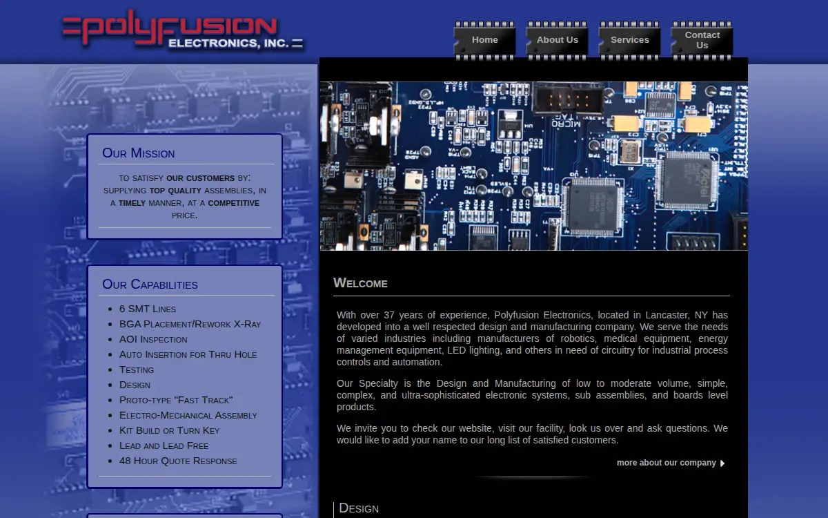 Homepage of Polyfusion Electronics, INC.
