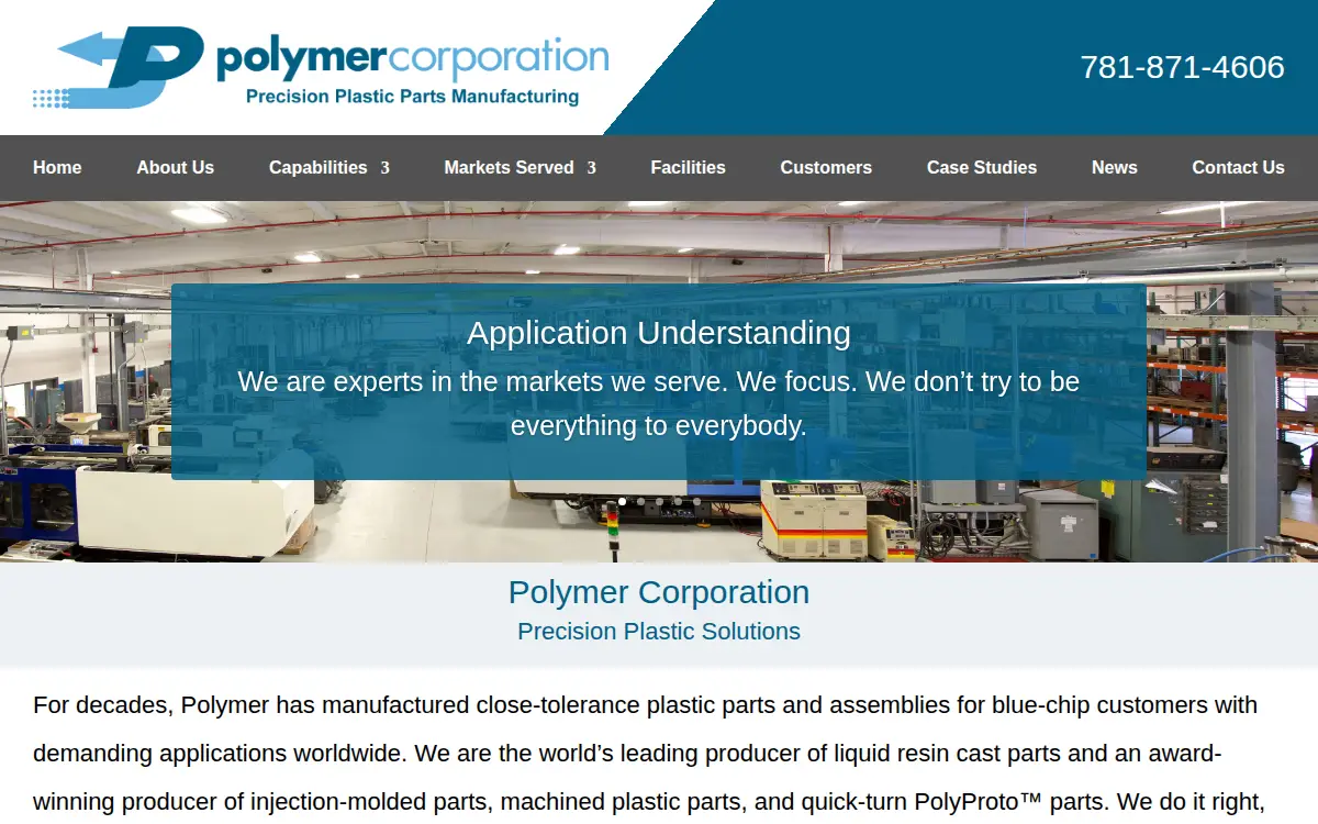 Homepage of Polymer Corporation