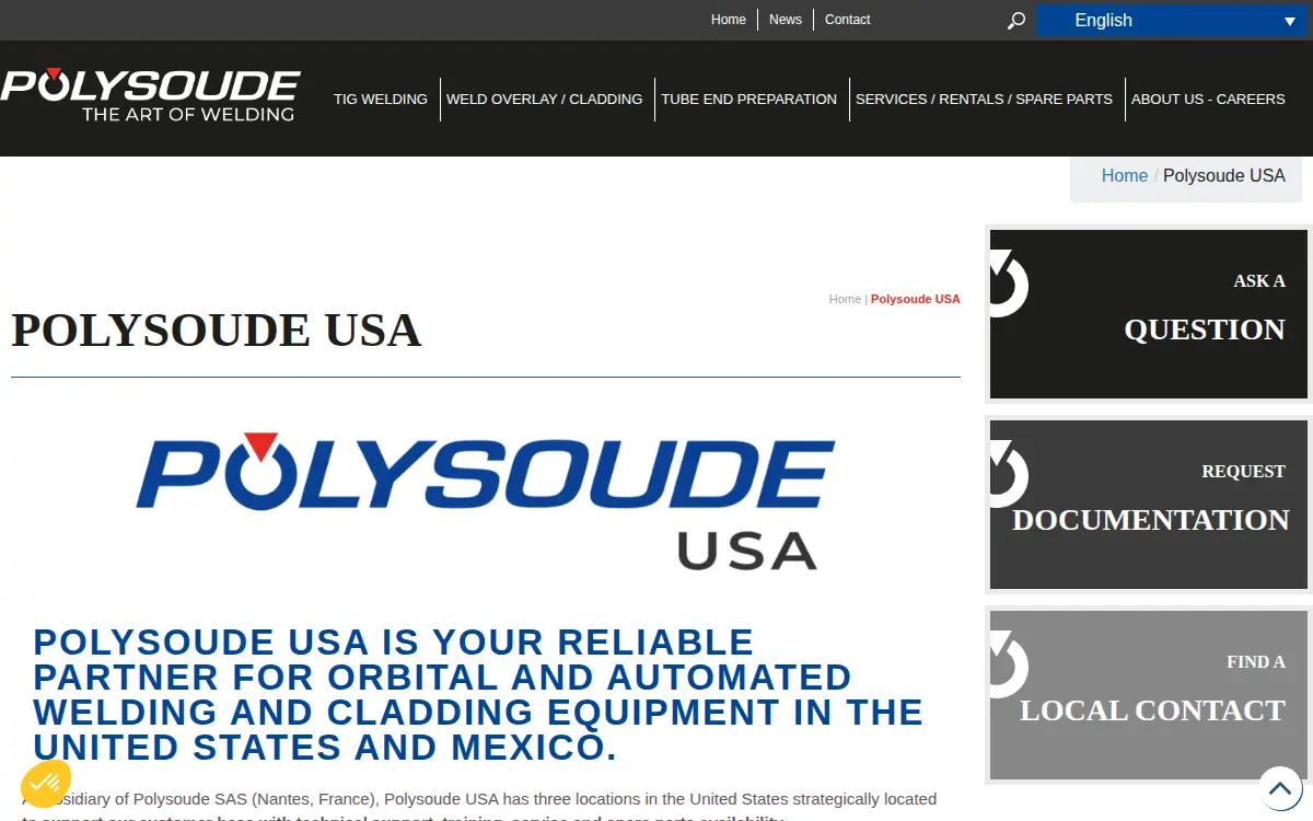 Homepage of Polysoude Usa, INC.