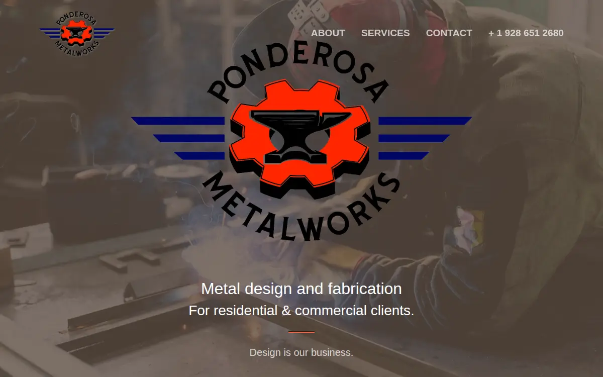 Homepage of Ponderosa Metal Works LLC