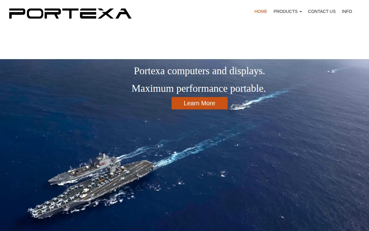 Homepage of Portexa, LLC