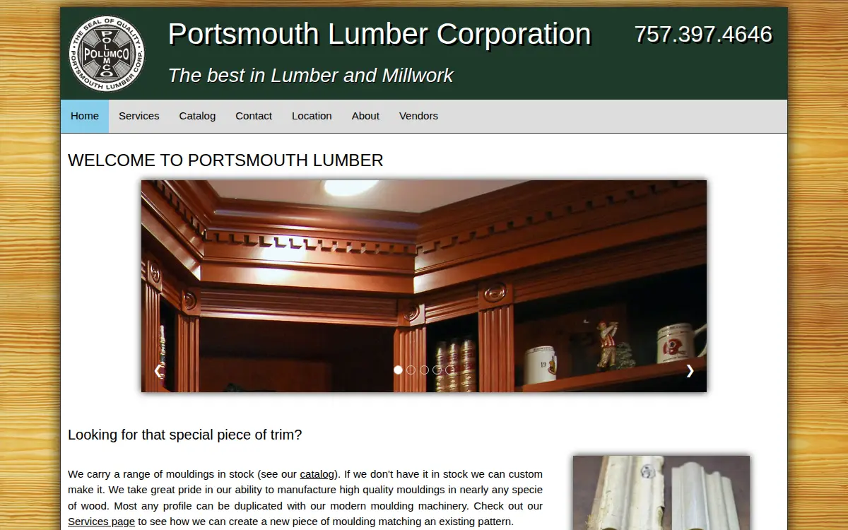 Homepage of Portsmouth Lumber Corporation