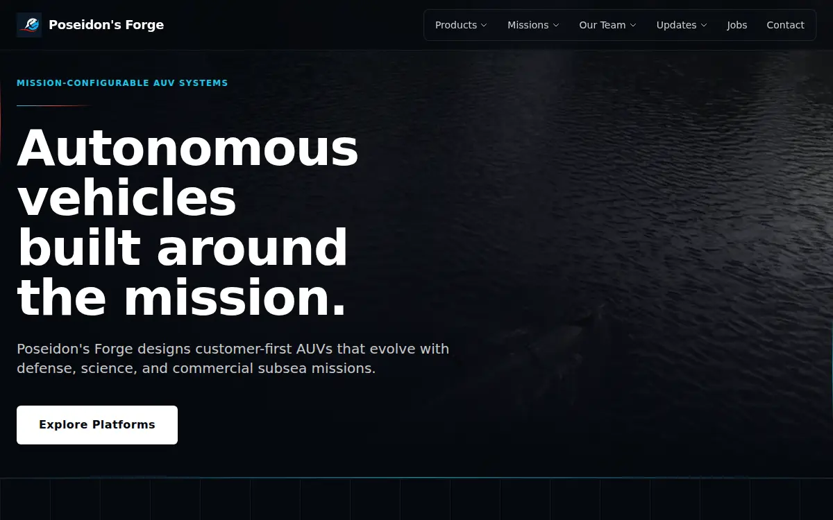 Homepage of Poseidon's Forge, INC.